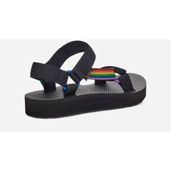 Teva Men's Mid Universal Pride Platform Sandal F16221B Black Rainbow Size 11 - Picture 4 of 6